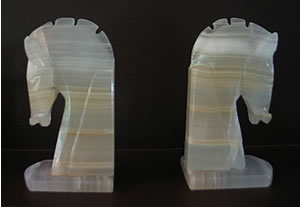 Marble Horsie Bookends